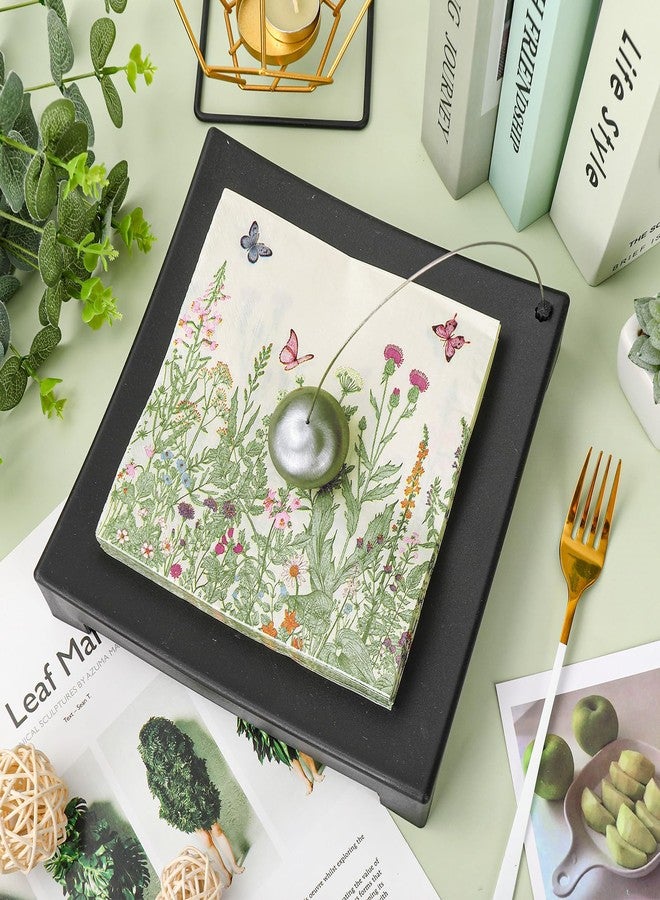 JarThenaAMCS مناديل ورقية من JarThenaAMCS، 50 قطعة، بنقشة زهور برية ربيعية، خضراء، بنقشة فراشات، للاستخدام مرة واحدة، مناسبة للغداء، بتصميم كلاسيكي مزخرف، مثالية للحمام، وحفلات الزفاف، وأعياد الميلاد، وحفلات استقبال المولود. - Image 4